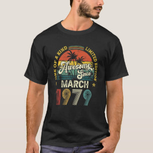 1979素晴らし年3月以来ヴィンテージ43誕生日 Tシャツ