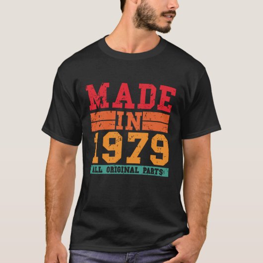 1979誕生日ヴィンテージことわざ Tシャツ (正面)