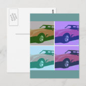 1979赤クラシック車 ポストカード (正面/裏面)