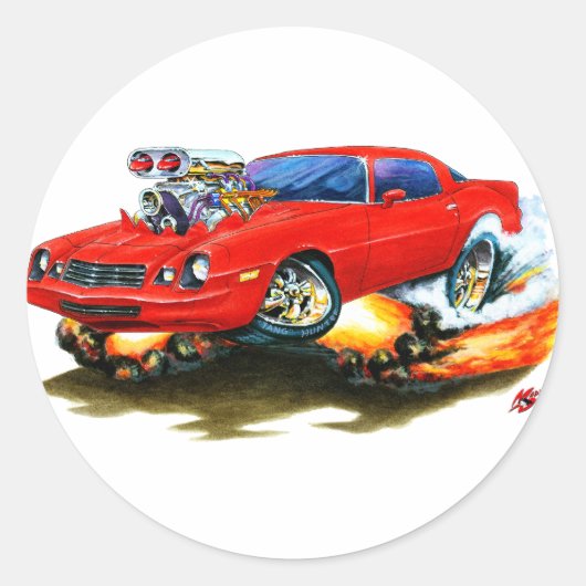 1979-81カマロ赤い車 ラウンドシール (正面)