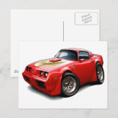 1979-81 Trans Am Red Car ポストカード (正面/裏面)
