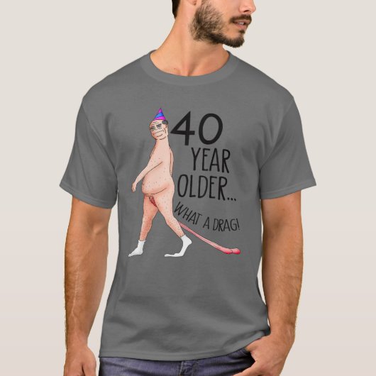 198おもしろい年40歳40歳の誕生日パーティー生まれ。 Tシャツ (正面)