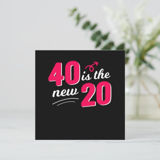 1980おもしろい年代ベビー40歳の誕生日お祝い40はT 招待状 (スタンド正面)