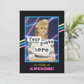 1980のレトロスタイル写真パーティー発表 招待状 (スタンド正面)