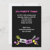 1980のレトロスタイル写真パーティー発表 招待状 (裏面)