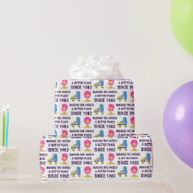 1980の誕生日包装紙シート