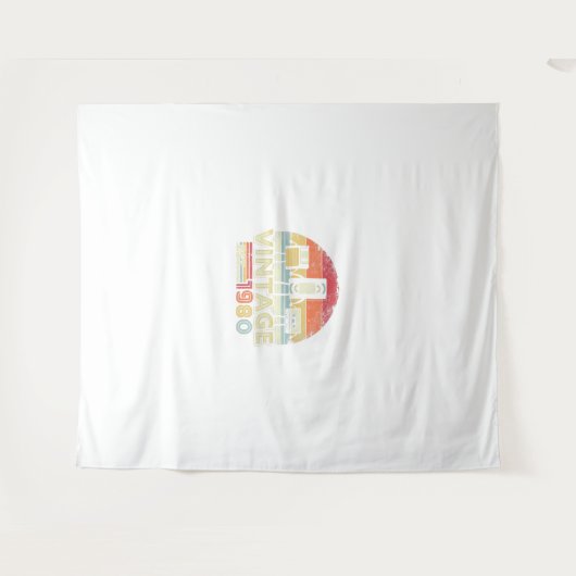 1980シャツ。ヴィンテージ40歳の誕生日ギフトおもしろいmusi タペストリー (正面(横))