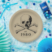1980スカルゴシック43rd誕生日パーティハロウィーン ペーパープレート (パーティー)