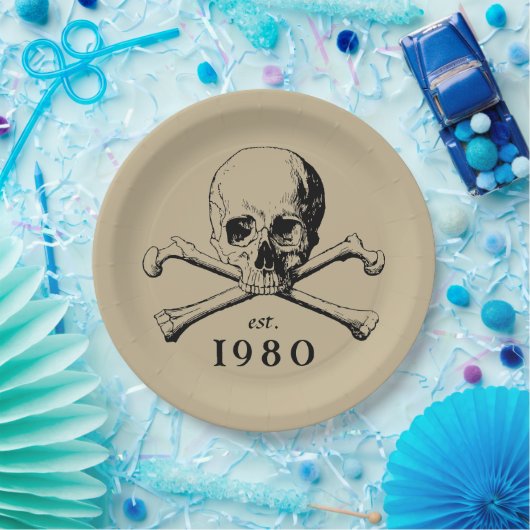 1980スカルゴシック43rd誕生日パーティハロウィーン ペーパープレート (パーティー)