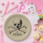 1980スカルゴシック43rd誕生日パーティハロウィーン ペーパープレート (パーティー)