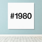 1980ハッシュタグ45誕生日記念日 キャンバスプリント (インサイチュ (ウッドフロア))