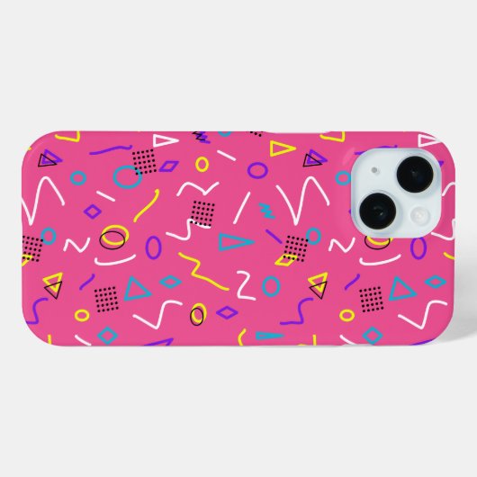 1980ファンキー年代のメンフィススタイルの形状ピンク Case-Mate iPhoneケース (裏面 (横))