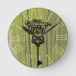 1980ヴィンテージアクリル時計 ラウンド壁時計