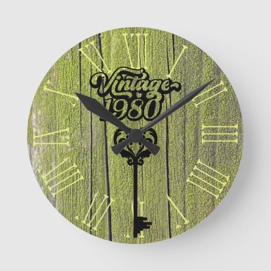 1980ヴィンテージアクリル時計 ラウンド壁時計 (正面)