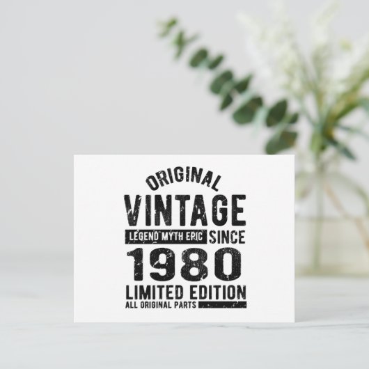 1980ヴィンテージ誕生日 ポストカード (スタンド正面)
