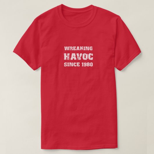 1980年から40歳の誕生日で大混乱 Tシャツ (デザイン正面)