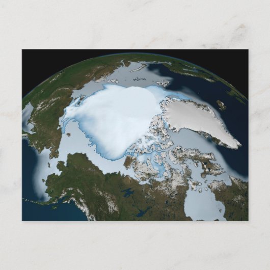 1980年に海氷のカバレッジを示す惑星の地球。 ポストカード (正面)