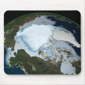 1980年に海氷のカバレッジを示す惑星の地球。 マウスパッド (正面)