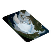 1980年に海氷のカバレッジを示す惑星の地球。 マグネット (右側)