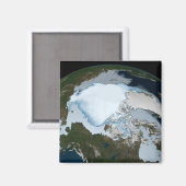 1980年に海氷のカバレッジを示す惑星の地球。 マグネット (正面/裏面)