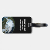 1980年に海氷のカバレッジを示す惑星の地球。 ラゲッジタグ (裏面横)