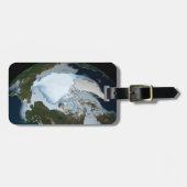 1980年に海氷のカバレッジを示す惑星の地球。 ラゲッジタグ (正面横)