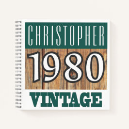 1980年の名前のヴィンテージ・ノートブック ノートブック