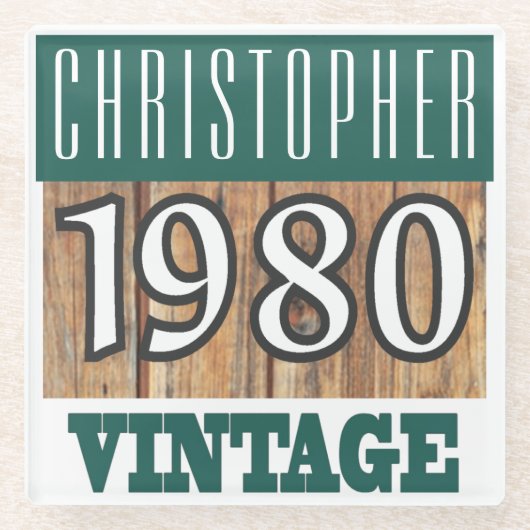 1980年の名前Glass Coasterヴィンテージ ガラスコースター (正面)