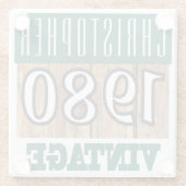 1980年の名前Glass Coasterヴィンテージ ガラスコースター (裏面)