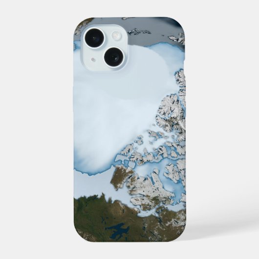 1980年の海氷被覆を示す地球 iPhone 15ケース (裏面)