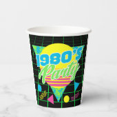 1980年カラフル代80年代の幾何学誕生日パーティー 紙コップ (裏面)