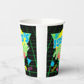 1980年カラフル代80年代の幾何学誕生日パーティー  紙コップ (左)