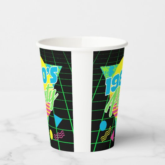 1980年カラフル代80年代の幾何学誕生日パーティー  紙コップ (左)
