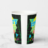 1980年カラフル代80年代の幾何学誕生日パーティー 紙コップ (右)