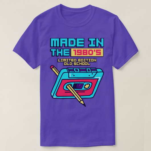 1980年代のカセットテープにレトロされる Tシャツ (デザイン正面)