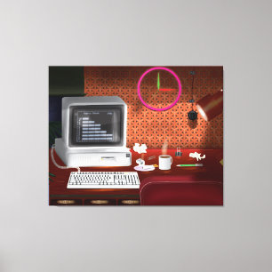 1980年代のコンピクラシックュータ付きOffice キャンバスプリント
