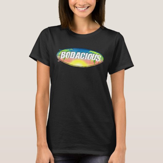 1980年代のサーファースラングをサーフボードに貼る Tシャツ (正面)