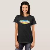 1980年代のサーファースラングをサーフボードに貼る Tシャツ (正面フル)