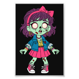 1980年代のゾンビガール フォトプリント