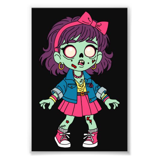 1980年代のゾンビガール フォトプリント            (正面)