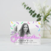 1980年代のネオン脚本とパターン卒業写真 ポストカード (スタンド正面)