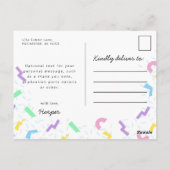 1980年代のネオン脚本とパターン卒業写真 ポストカード (裏面)