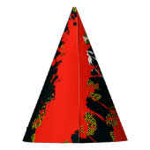 1980年代のパーティー誕生日グラフィックのスプラット赤い名前帽子 パーティーハット (裏面)