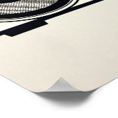 1980年代のレトロなミニマリストのラインアート ポスター (角)