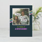 1980年代のレトロスタイル写真テンプレートパーティの招待状 招待状 (スタンド正面)