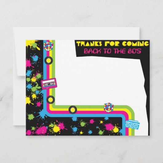 1980年代の全素晴らしパーティーサンキューカード サンキューカード (正面)