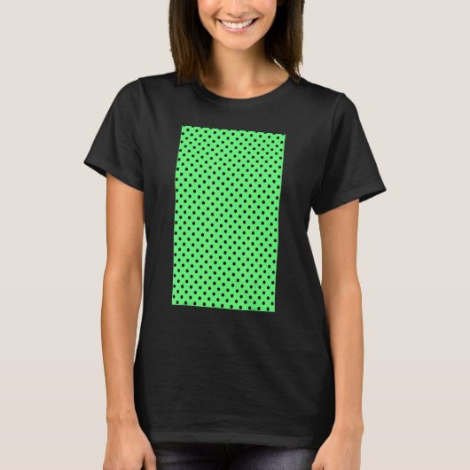 1980年代の小型水玉模様幾何学模様ミントグリーン Tシャツ (正面)