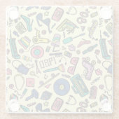 1980年代よくはしゃぐのドードルアートパターン ガラスコースター (裏面)