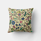 1980年代よくはしゃぐのドードルアートパターン クッション (裏面)