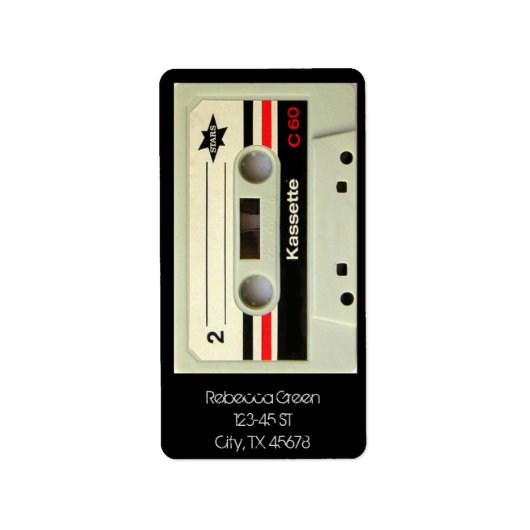 1980年代オタク系のカセットのレトロなカセットテープ ラベル (正面)